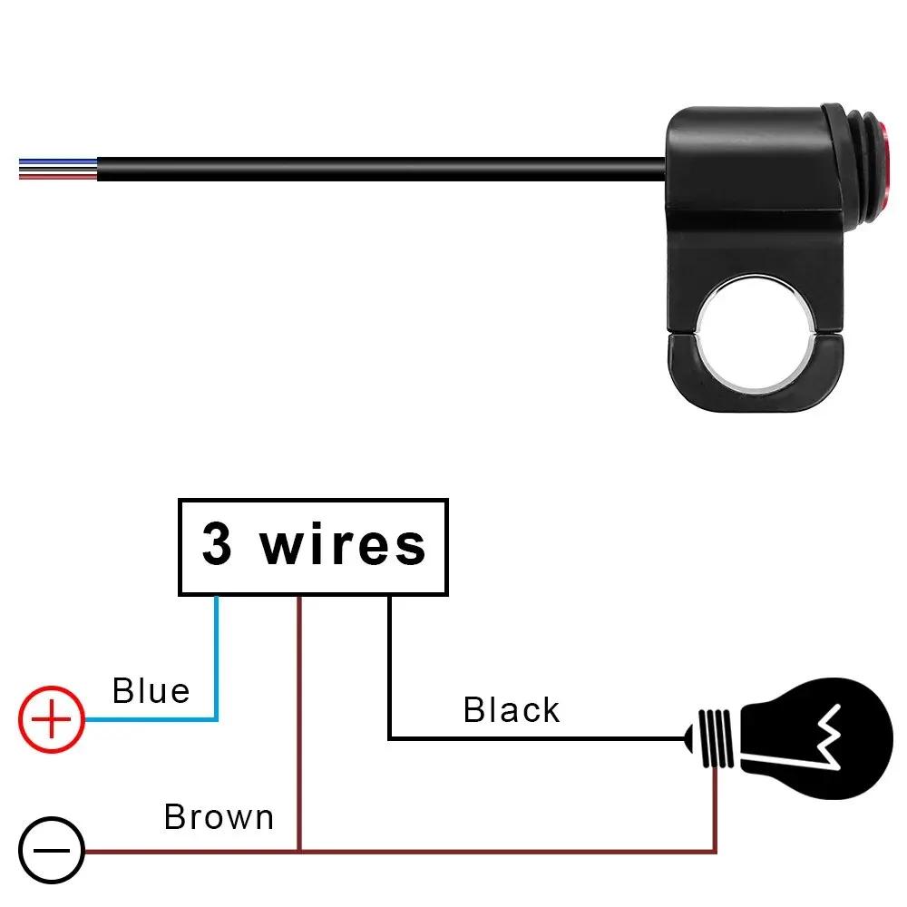 Aluminium Alloy Motorbike Headlight Button 3 Way ON-Off Switch Spotlight Fog Light Switches 12V Waterproof Moto Accessories