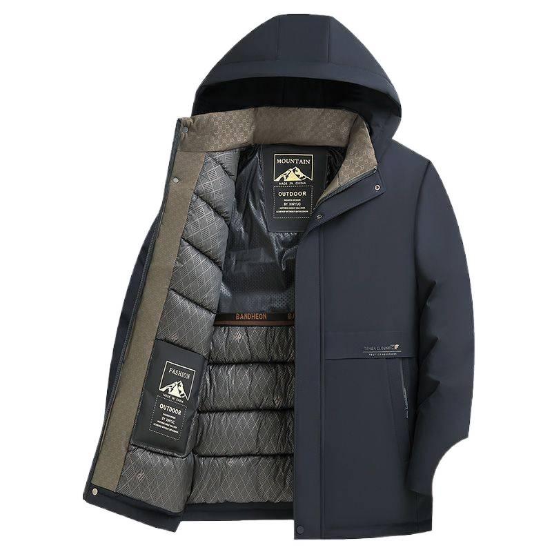 Men's Winter 2025 Clearance: Mid-Length Thickened Down Jacket for Cold Protection - Dad's New Style