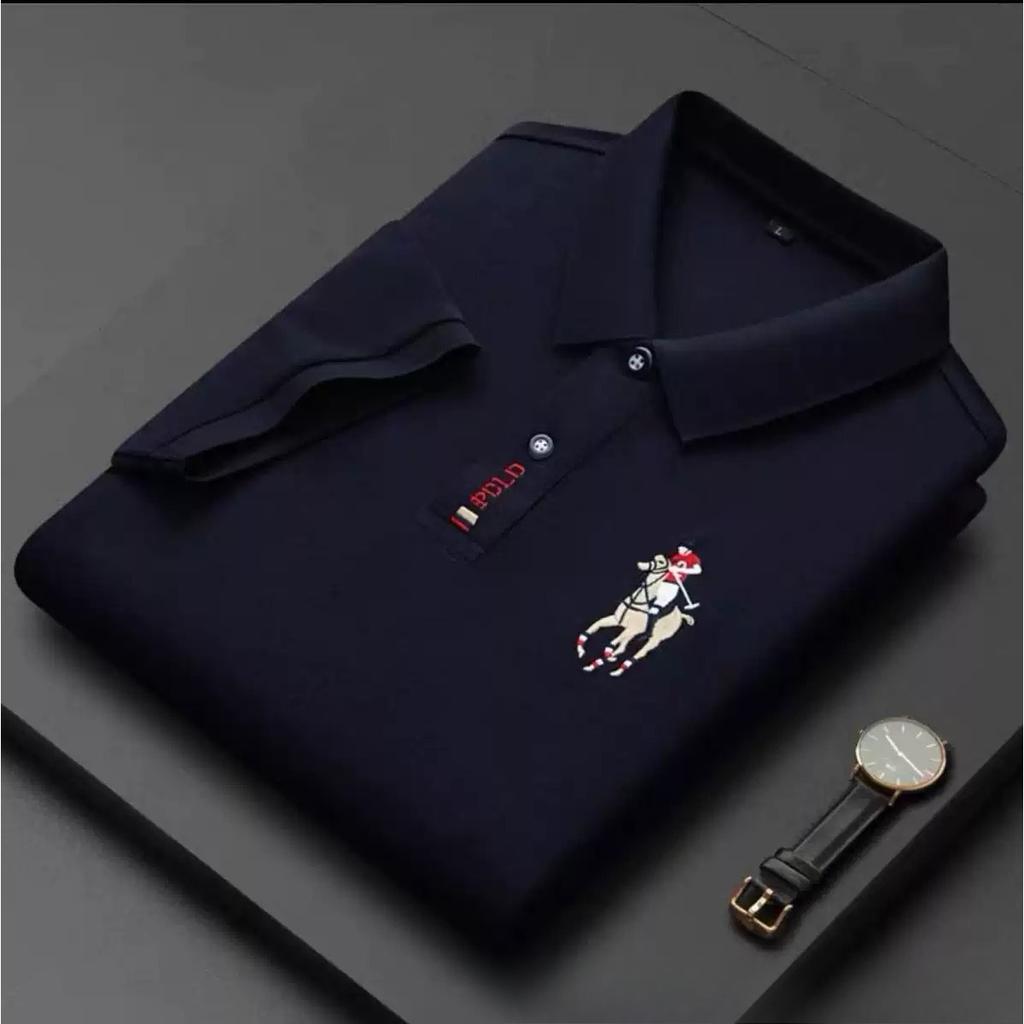 TrendHub Men's Embroidered Casual Fashion Short Sleeved Polo Shirt Comfortable Top