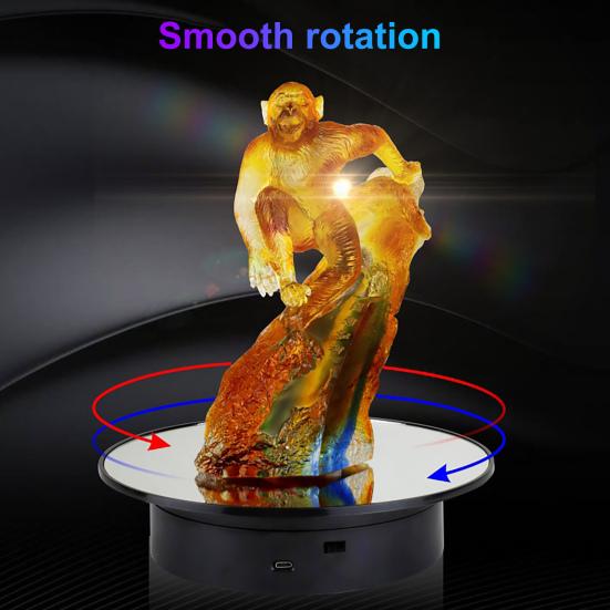 Display Stand 360 Degree Rotating Long Lasting Time Round Shape Electric Motorized Turntable Base for Photography