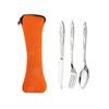 3pcs/set Dinnerware Portable Printed Stainless Steel Spoon Fork Steak Knife Set Travel Cutlery Table