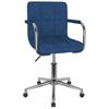 Swivel Dining Chair Blue Fabric