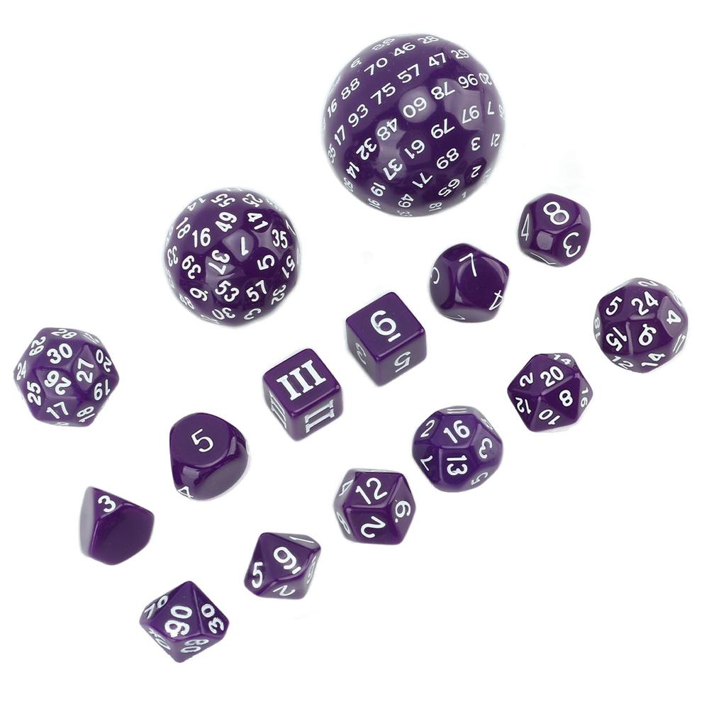 Set di 15 dadi poliedrici da 3 a 100 facce Set completo di dadi poliedrici per giochi da tavolo giochi di ruolo
