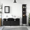 VidaXL Bathroom Furniture Set 4 Pcs Black Engineered Wood, Bathroom Cabinet, Bath Cabinet, 3214805