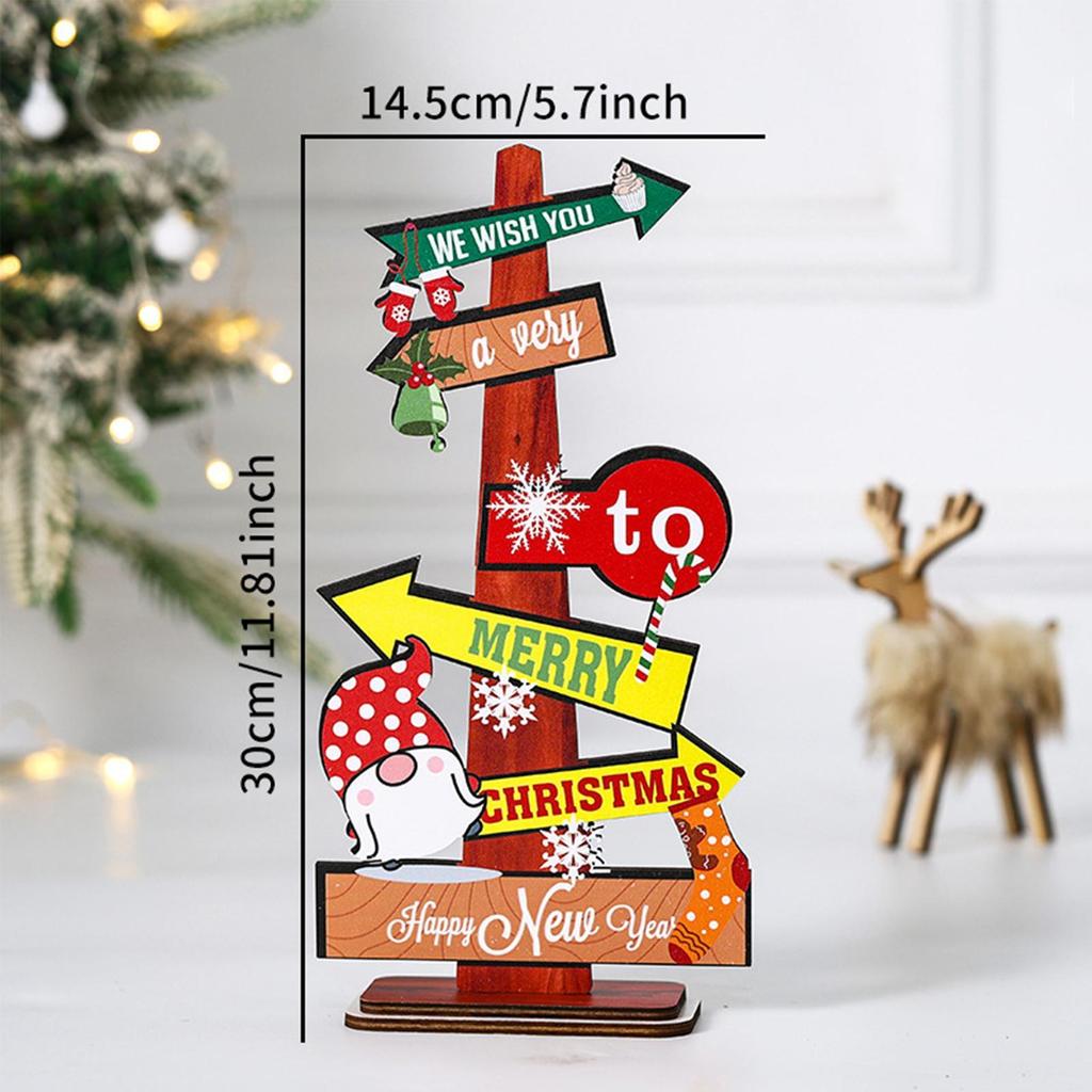 Wooden Christmas Trees Tabletop Decoration Rustic Wood Tiered Tray Decor Table Centerpiece Scene Accessories for Mantle Desktop