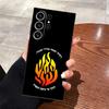 Flame Pattern Black Soft Phone Cover Case for Samsung Galaxy S25 Edge S23 Ultra S21 FE S24 Plus S20