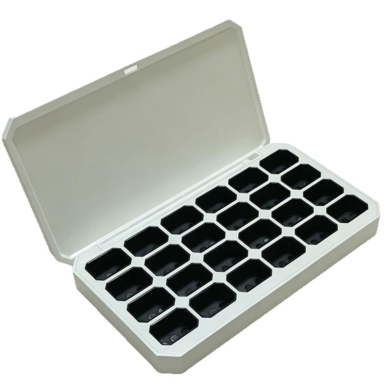 24 Grids Empty Magnetic Nail Art Box Dustproof Storage Organizer for Manicure DIY Fast Painting Beginner & Salon Use
