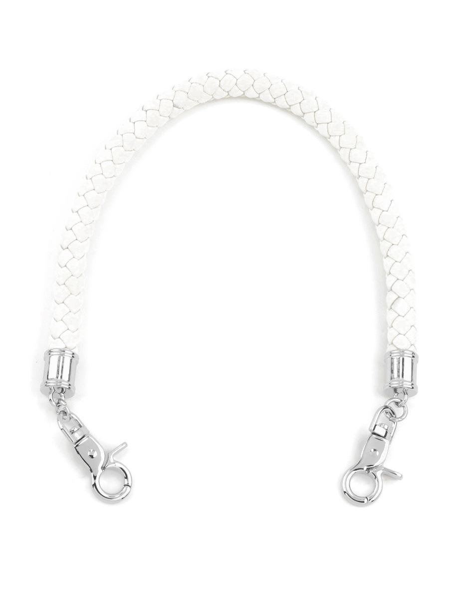 

Кожаный ремешок для руки с пряжкой из цинкового сплава - плетеный веревочный узор белый