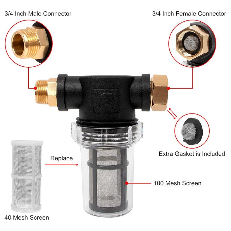 Washing Machine Pre-filter with 3/4 American Thread Interface & Garden Hose Inlet Filter Screen