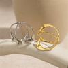 Unique Cross Clover Rings for Women Punk Silver Color Adjustable Cross Flower Ring Geometric Handmade Jewelry Gift