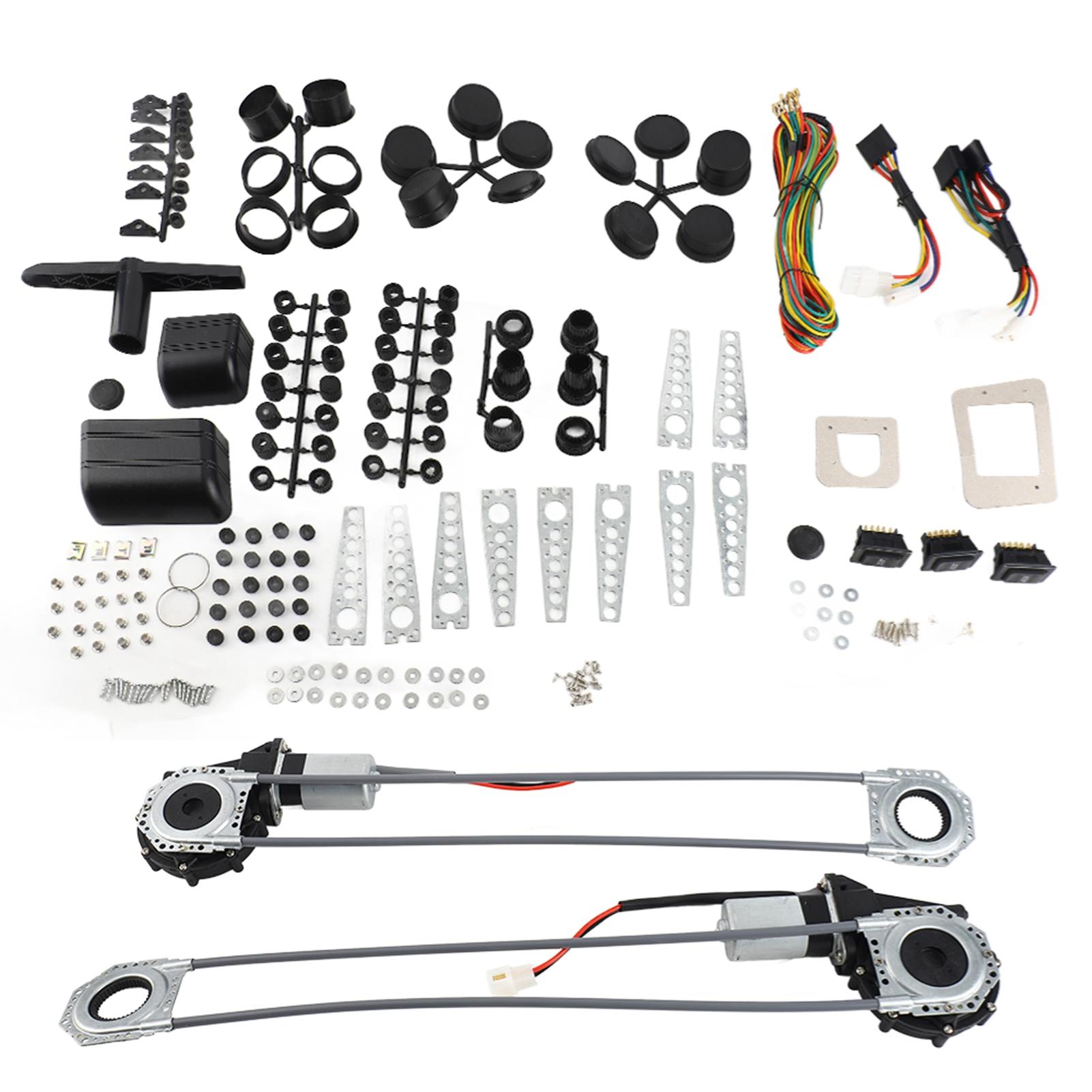 

12V Electric Power Window Lift Regulator Conversion Kit for 2 Door Pickup SUV Truck Van Car window motor window