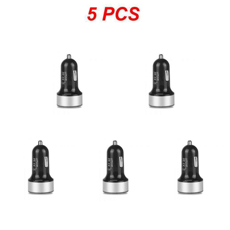 2~5PCS Auto Vehicle Car Dual USB Car Charger QC 3.0 Fast Charging Adapter Cigarette Lighter LED Voltmeter For All Mobile Phone