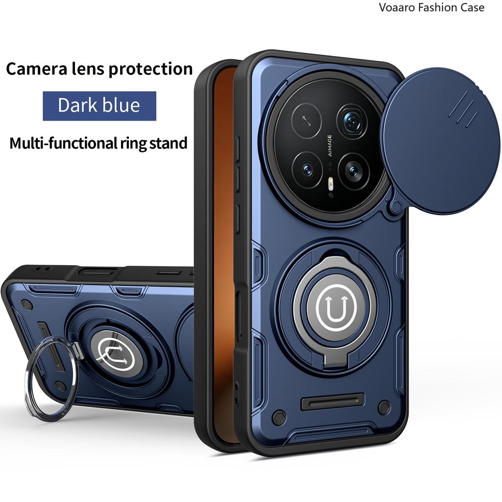 Slide Lens Camera Protection Funda for Honor Magic8 Pro Case Magnetic Rotate Ring Stand Cover for Honor Magic 8 Pro Armor Case