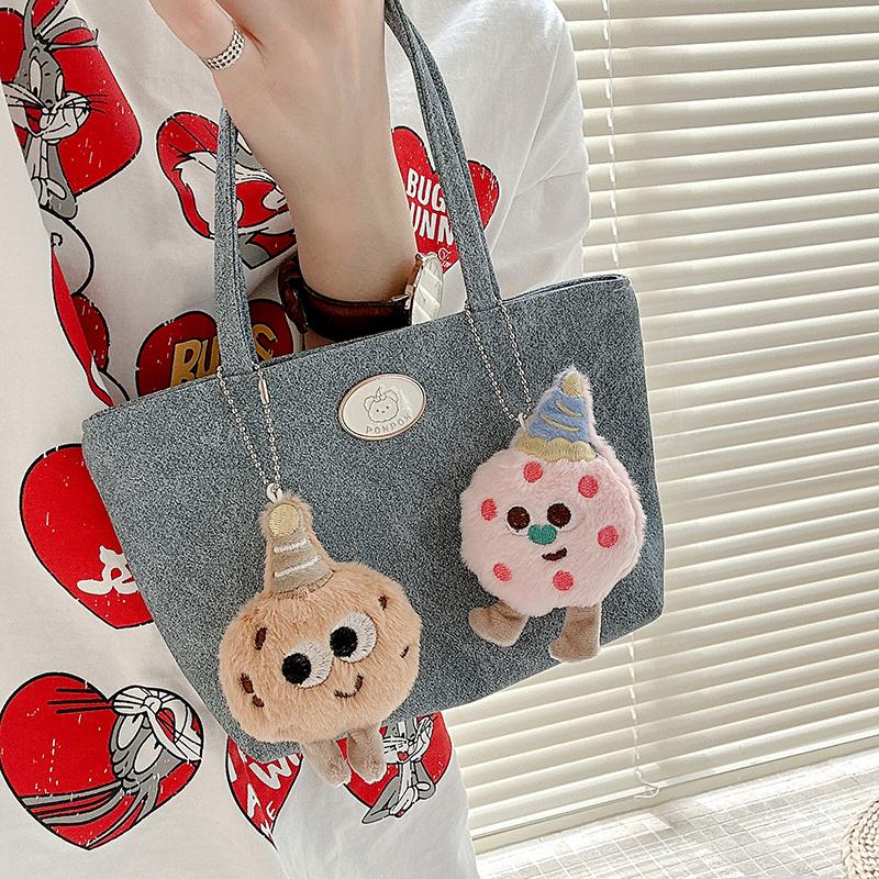 Creative Cartoon Plush Cookies Keychain Cute Stuffed Doll Lovely Bag Pendant Key Hanging Decoration For Girls Gift