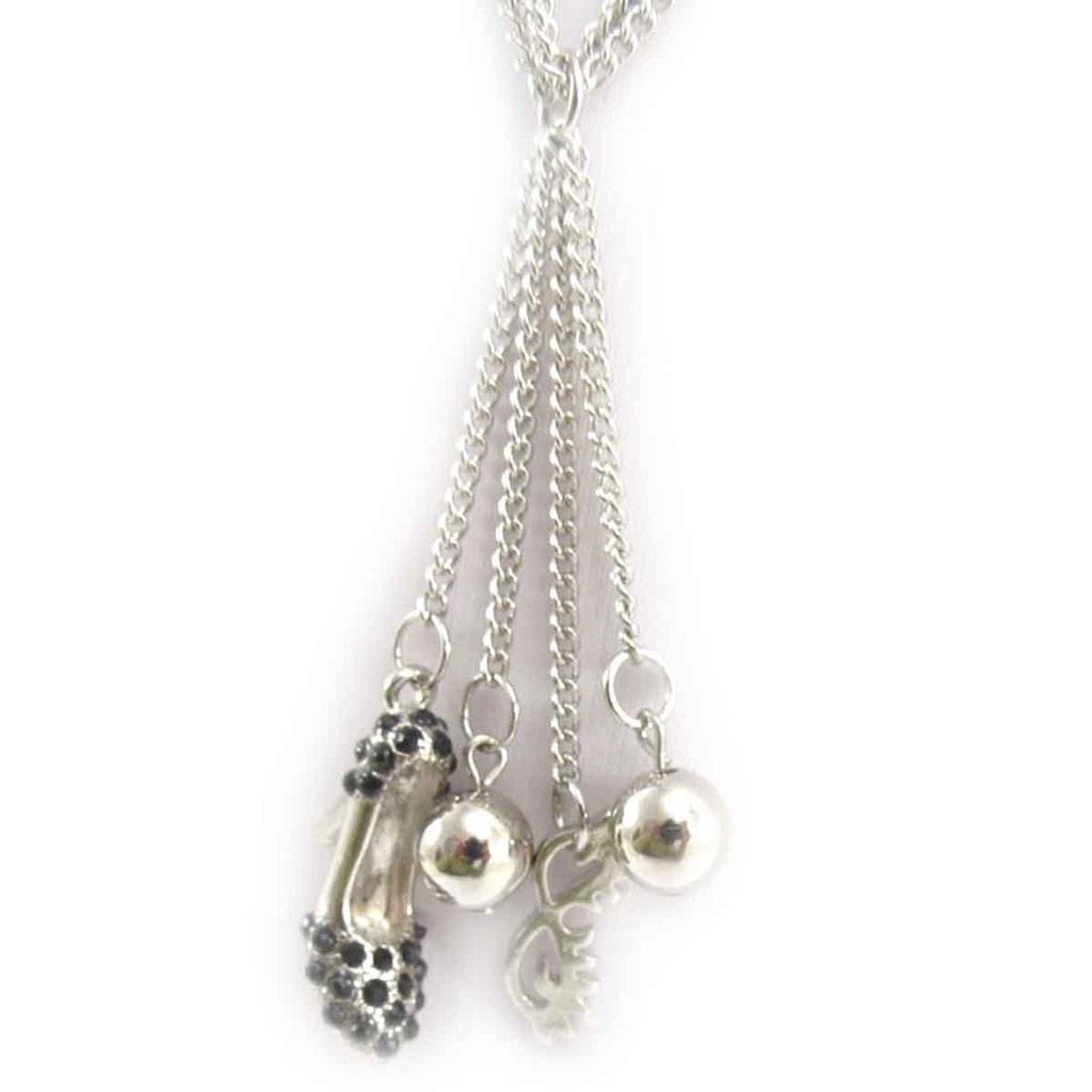 Les Trésors De Lily [J7968] - Designer Necklace 'Scarlett' Black Silver (shoe)