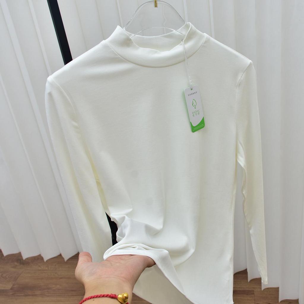 Ecoco Women's Mid-Neck High-Density Autumn Bottoming Shirt