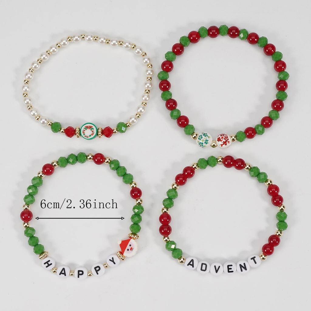 Festive Love Christmas Crystal Beaded Bracelet