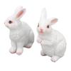 One Pair Garden Statues Rabbit Synthetic Resin Outdoor Craft Sculpture for Home Patio