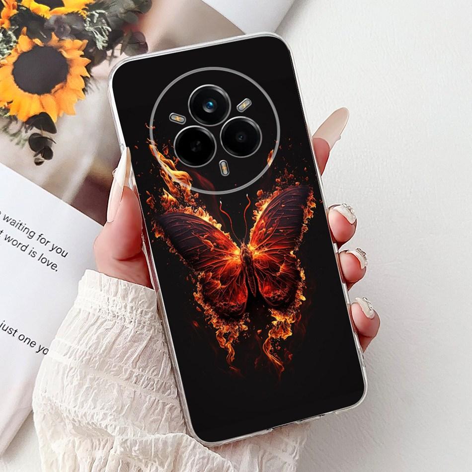 For Realme 14 Pro 14Pro+ Elegant Floral Cat Printed Phone Case For Realme 14 Pro Plus 14Pro 5G Soft Silicone TPU Cases