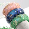 Gold Foil Round Bangles Glitter Resin Bangles Trendy Wide Bangles  for Women