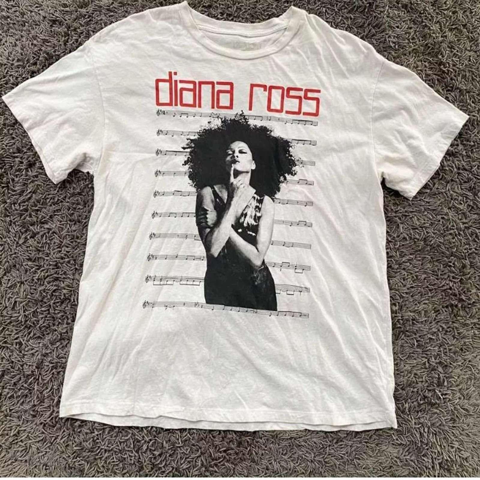 Diana Ross Cotton White Unisex All sizes T- shirt S разноцветный