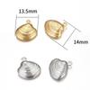 10pcs Stainless Steel Starfish Charms Shell Pendant Gold Color Necklace Bracelet Accessories for Jewelry Making Findings DIY