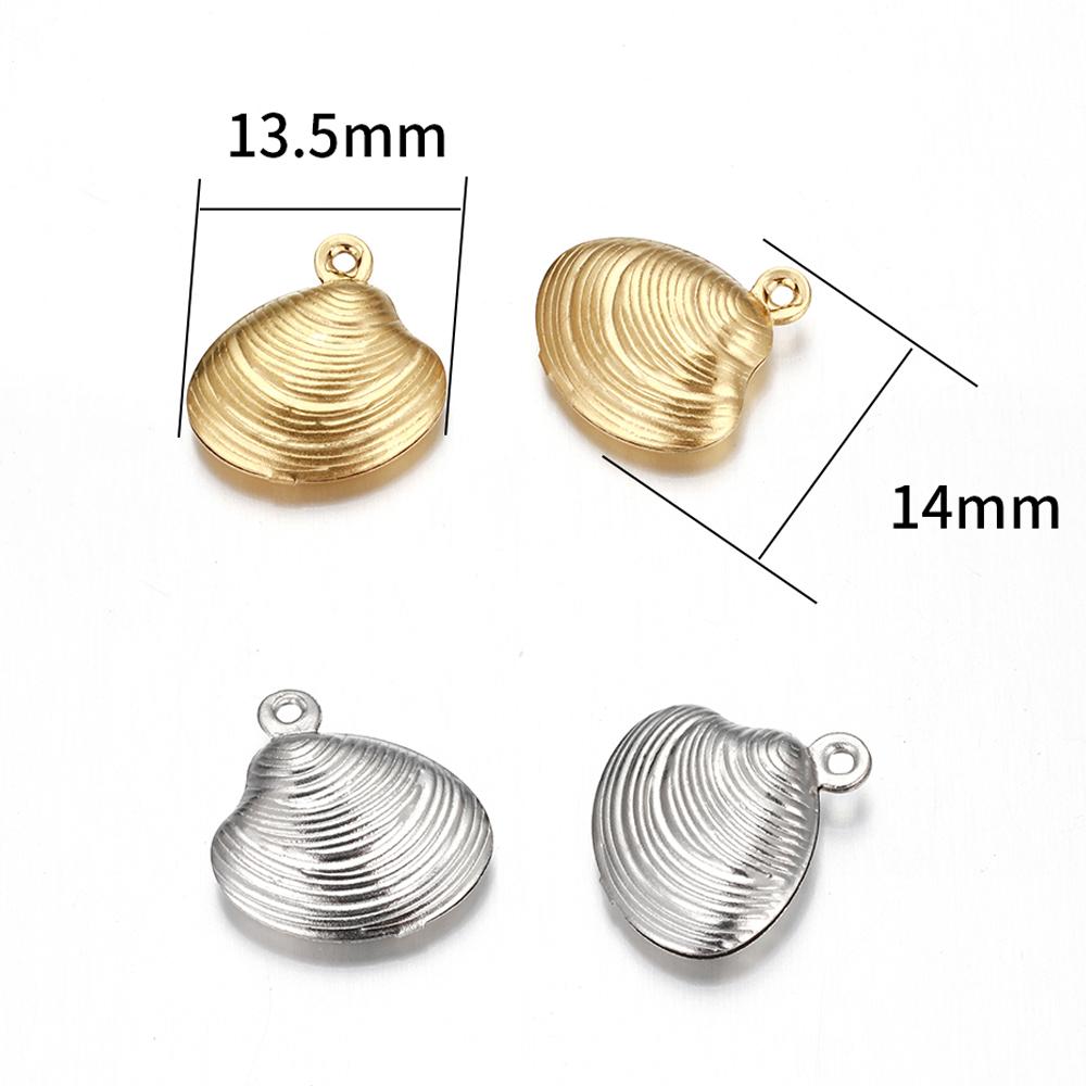 10pcs Stainless Steel Starfish Charms Shell Pendant Gold Color Necklace Bracelet Accessories for Jewelry Making Findings DIY