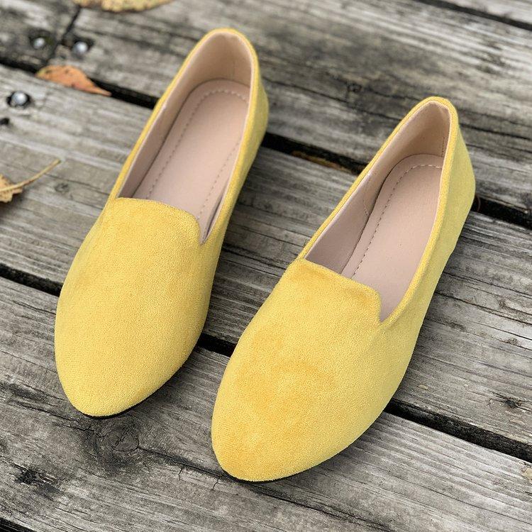 Large Size Single Shoes Women's Summer New European and American Flat Bottom One Pedal Doudou Shoe Size Wish
