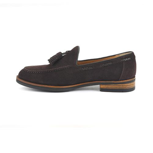 Roshoeman 9006 New Daenggi Tassel Loafers Dark Brown Suede