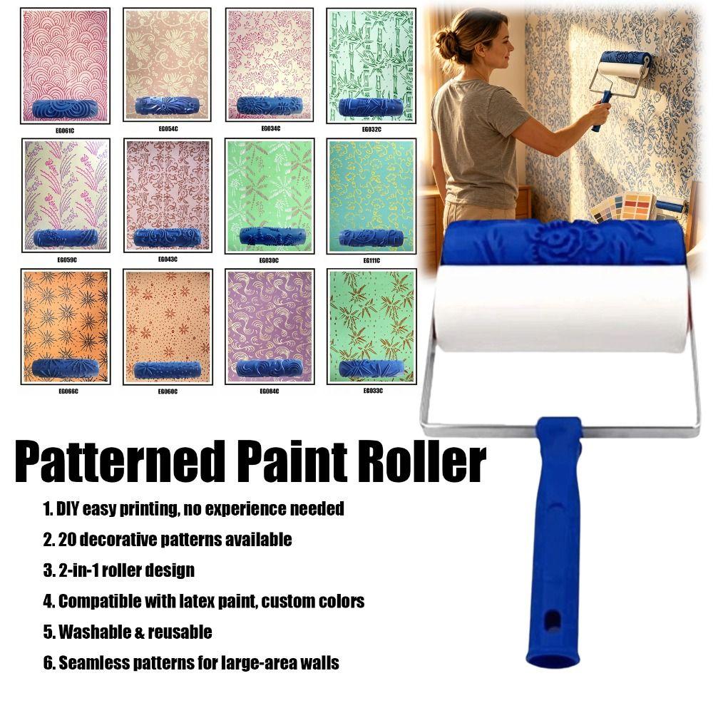 Smooth Coating Paint Roller Brush Reusable Fine Detailing Patterned Paint Roller 3D Pattern Precision Printing Roller Brush Tool