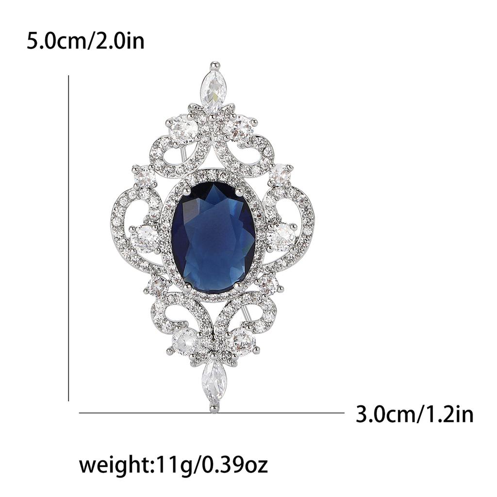 Amazon Hollow Zircon Court Style Brooch Simple Light Luxury Women'S Clothing Corsage Jewelry Pin