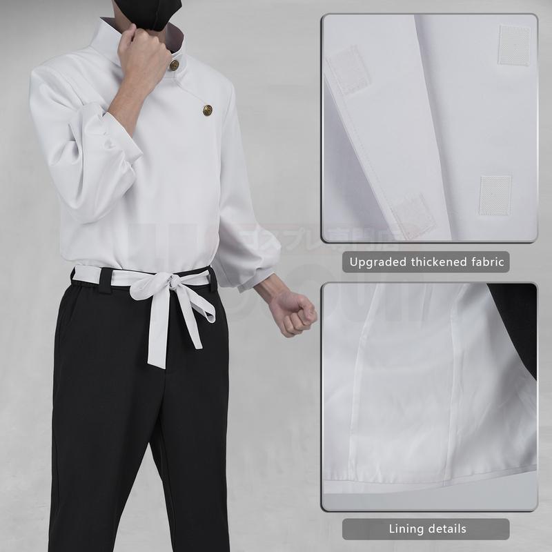 HOLOUN Jujutsu JJK Manga Anime Yuta Okkotsu Costume Cosplay Parrucca Giacca Pantaloni Neri Uniforme Rete Rosa Sintetico Halloween