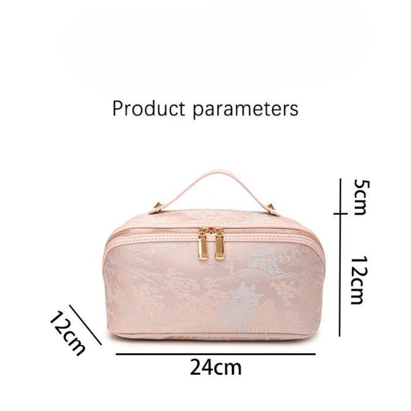 Chinese Style Embroidered Makeup Bag for Women, New Ins Large Capacity Commuting Storage Bag, Home High-end Handheld Wash Bag