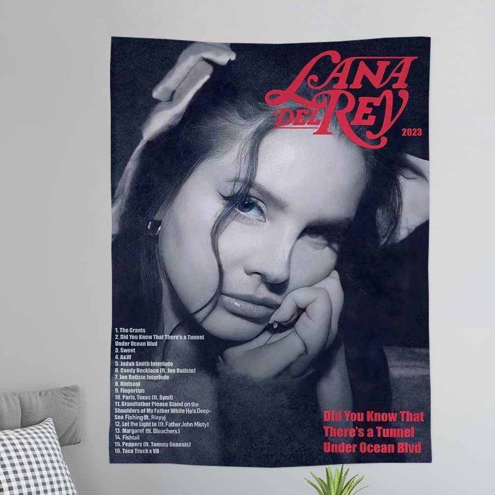 Singer LLana DDel RRey Printed Large Wall Tapestry Hanging Tarot Hippie Wall Rugs Dorm Home Decor