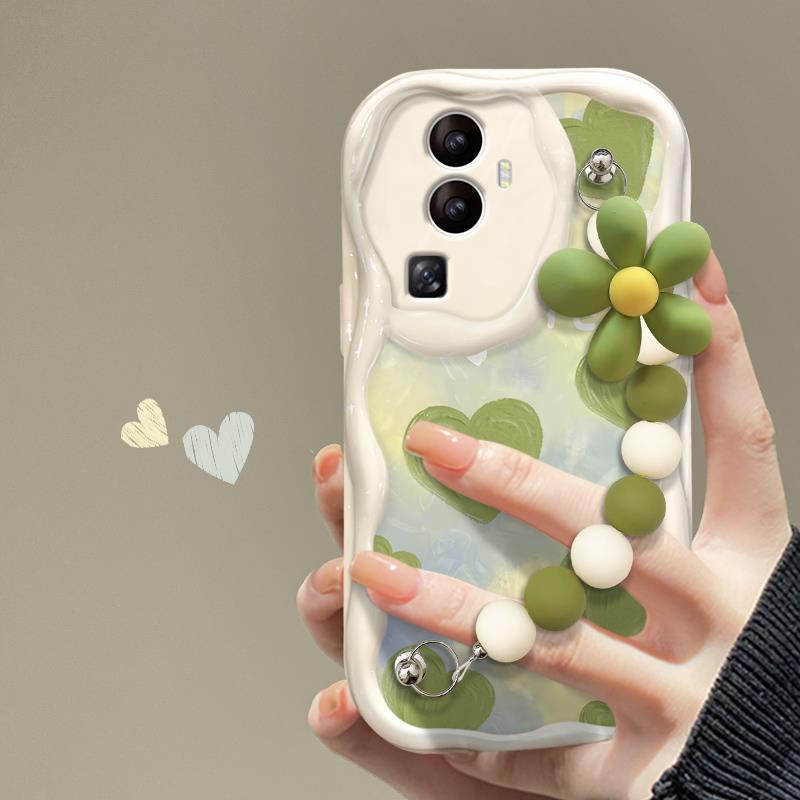 Applicable To Opporeno10pro Mobile Phone Case Niche R17/15 Green Love Chain A53/97 Full Cover Anti-fall