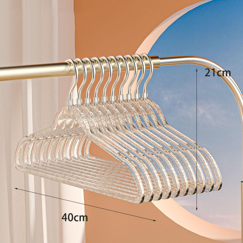 

Новые Ins 10/20 шт. Антиакриловая вешалка Блестящая взрослая вешалка для пальто Органайзер для одежды Нескользящая прозрачная сушилка 10pcs