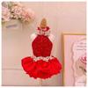 Pet Autumn/Winter Christmas Dress Pet Princess Dress Wedding Dress Yorkshire New Year Teddy Coat Dog Clothes for Small Dogs
