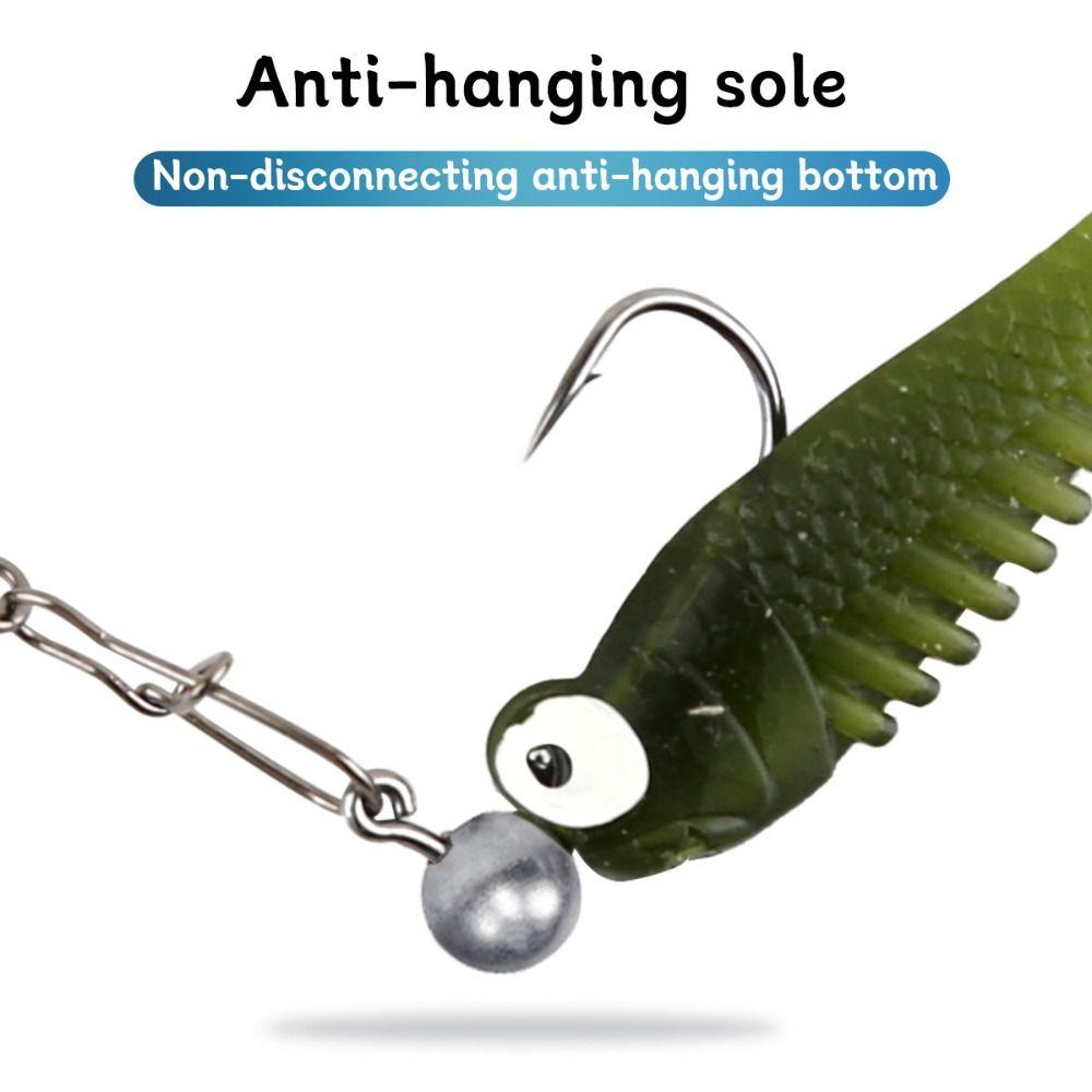 Silicone Cluster Fish Lure Anti-hanging Sole Sharp Fish Hook Simulation Bait Soft Swivel Pin Fishing Set-up Sea Fishing