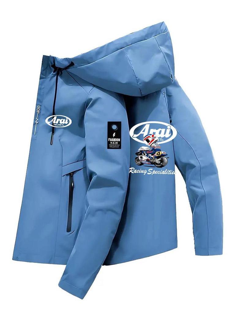 Winddichte Herren-Sportjacke – Frühjahr/Herbst-Modell mit Buchstabenprint für Bergsteiger