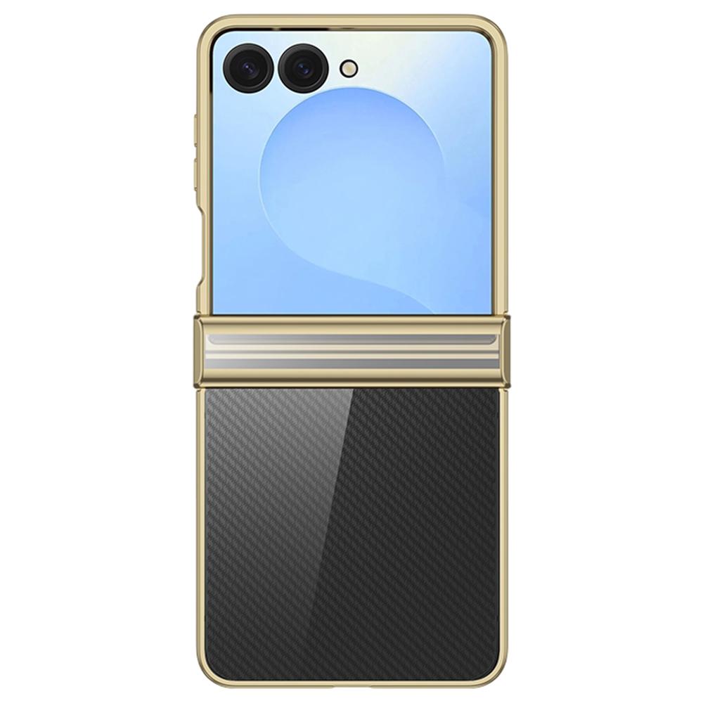 For Samsung Galaxy Z Flip7 5G Case Hinge Design Electroplating PC Clear Phone Cover