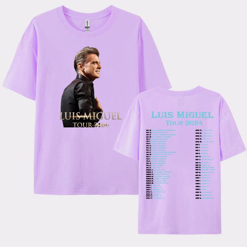 Vintage Luis Miguel Tour 2024 Graphic T Shirt Men Women Harajuku Hip Hop Rock Tshirt Man Casual 100 Cotton Short Sleeve Tshirt