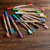 10 Pack Bamboo Toothbrush Medium Bristles Biodegradable Plastic-Free Toothbrushes Cylindrical Low Carbon Eco Bamboo Handle Brush