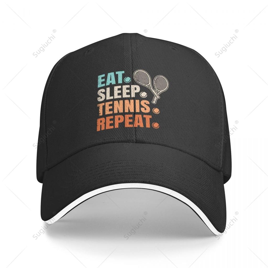 Multifunction Funny Eat Sleep Tennis Repeat Tennis Lover Sandwich Baseball Cap Unisex Sports Casual Caps Golf Hat Fishing Outdoors