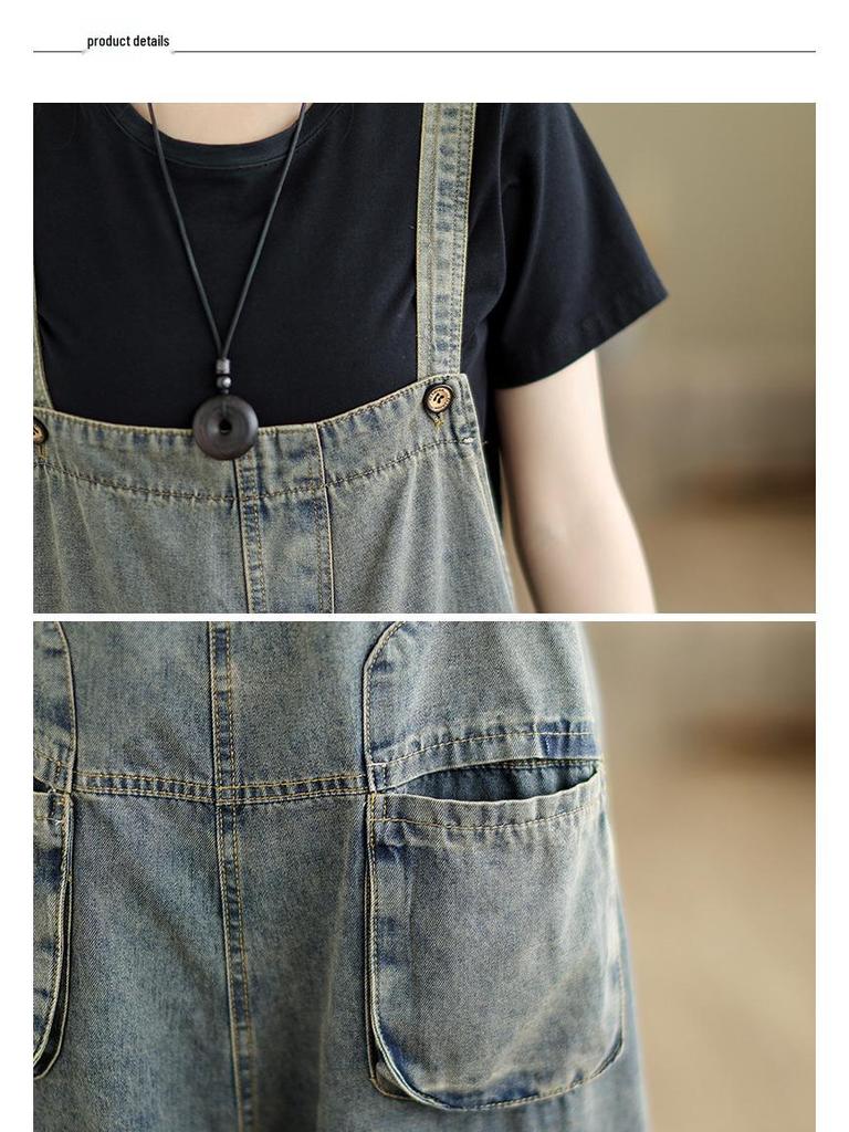 Women's Summer Loose-Fit Denim Overalls