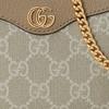Gucci Bolso de mano mini Ophidia con logo Double G, cierre de cremallera, lona con ribete de cuero, para mujer, color beige 764960-FACJT-9641