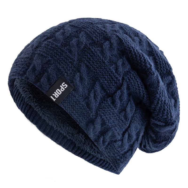 Νέα γυναικεία χειμερινά καπέλα Γυναικεία αθλητική ετικέτα Casual Beanie καπέλο Fleece Ζεστά πλεκτά καπέλα με επένδυση