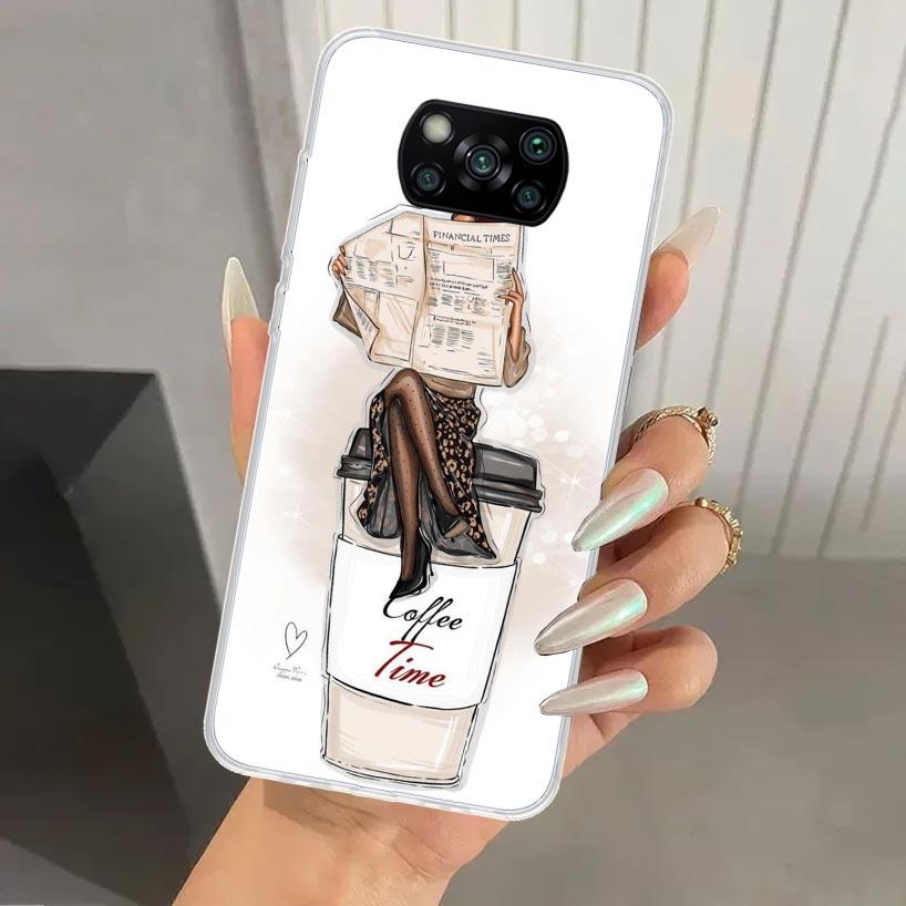 Girl Boss Female Coffee Phone Case for Xiaomi Poco X5 X6 X7 Pro F7 Ultra M7 Redmi 15 15C 13 13C 12 12C 10 10A 10C 9 9A 9C 9T She
