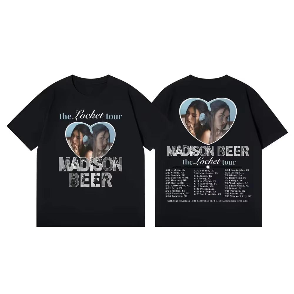 Maglietta Grafica Vintage Madison Beer The Locket Tour 2026 Uomo Donna Stampa Estiva Casual Moda Abbigliamento Top Alta Qualità Streetwear