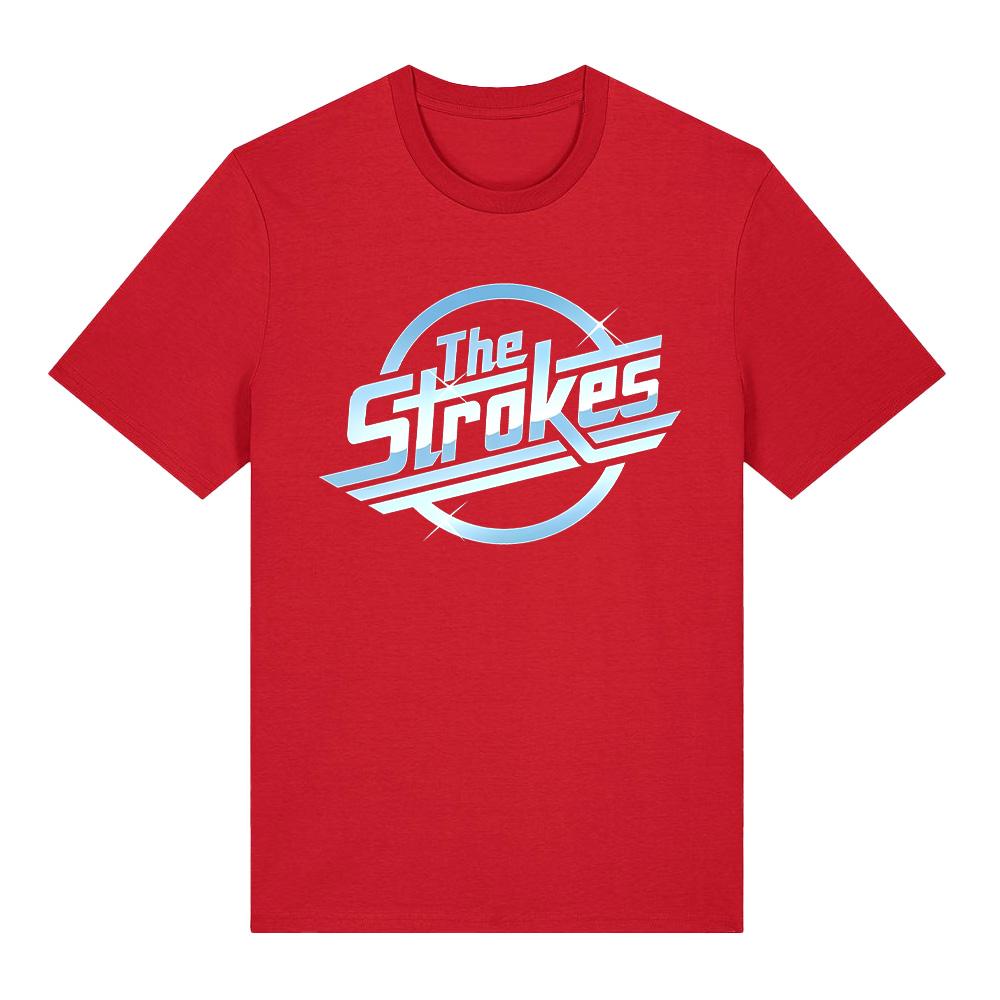 

The Strokes Rock Band Logo T Shirts The Strokes Merch T-shirts Vintage Graphic Print Clothes Unisex Pure Cotton Short Sleeve Tees Anime T-shirt XS красный