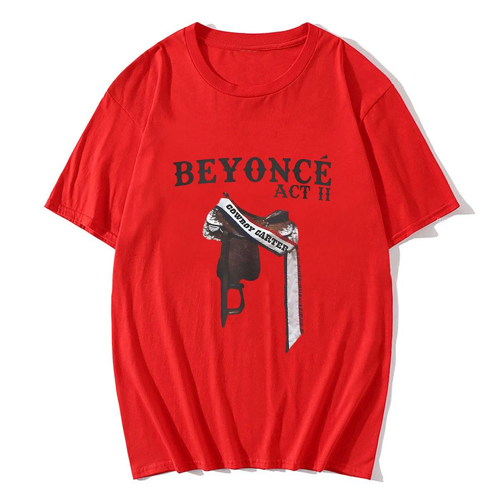 Cowboy Carter Beyoncée T-shirt Act II 2024 Vintage Printing Tee-shirt Short Sleeve Summer Spring Tshirts Cotton High Quality Tee